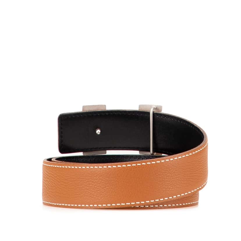 Hermès Leather Constance H Reversible Belt Brown Leather Good condition - Inside View