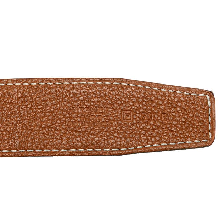 Hermès Leather Constance H Reversible Belt Brown Leather Good condition - Model View