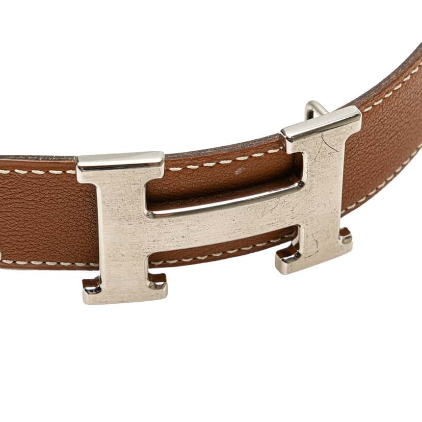 Hermès Leather Constance H Reversible Belt Brown Leather Good condition - Box View