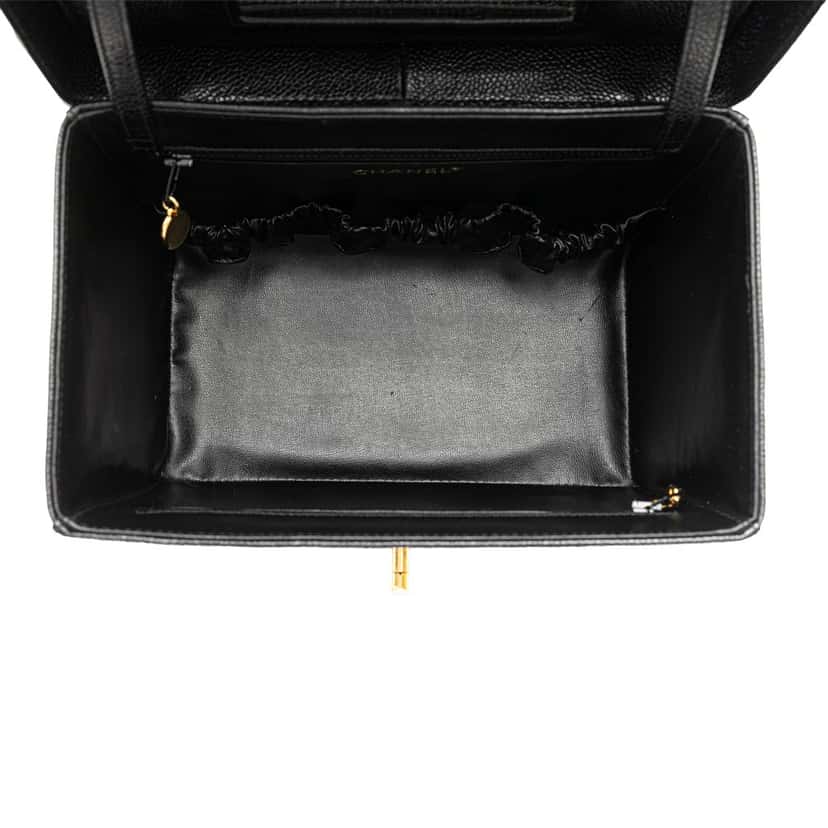 Chanel CC Caviar Vanity Case Black Leather Good condition - Model View