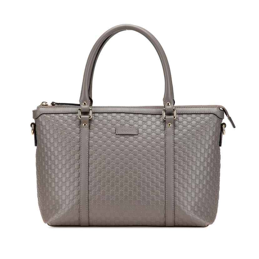 Gucci Small Microguccissima Joy Satchel Grey Leather Good condition - Front View