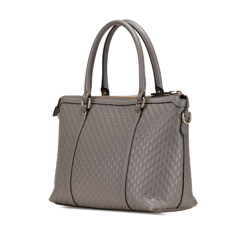 Gucci Small Microguccissima Joy Satchel Grey Leather Good condition - Back View