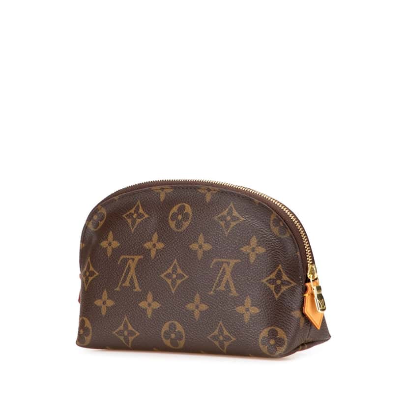 Louis Vuitton Monogram Cosmetic Pouch PM Brown Canvas Good condition - Back View