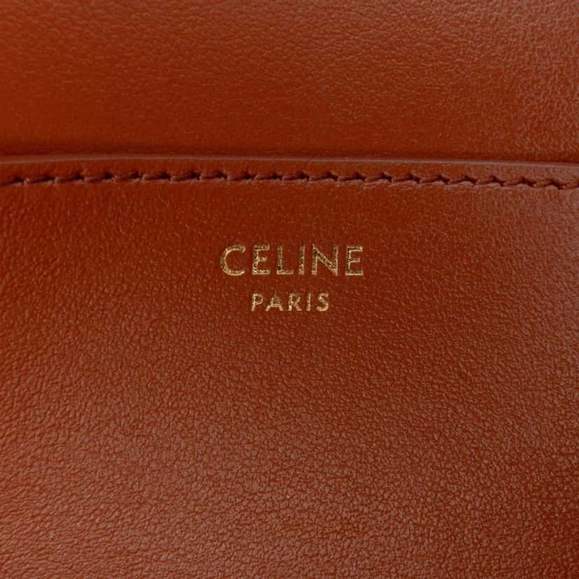 Celine Smooth Calfskin Tabou Clutch on Strap Brown Leather Good condition - Box View