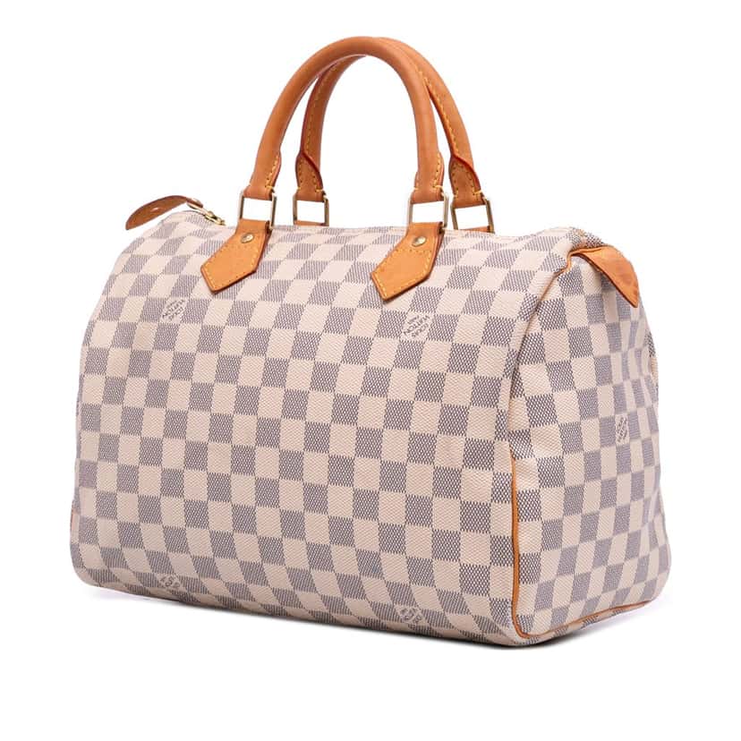 Louis Vuitton Damier Azur Speedy 30 White Canvas Good condition - Back View