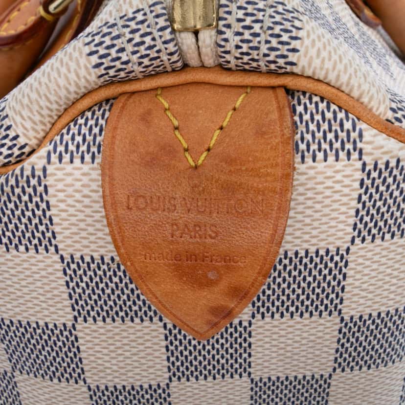 Louis Vuitton Damier Azur Speedy 30 White Canvas Good condition - Box View