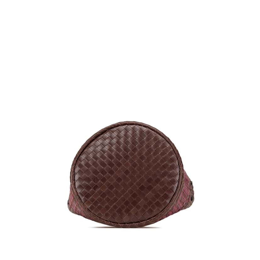 Bottega Veneta Bicolor Nappa Intrecciato Bucket Bag Brown Leather Good condition - Inside View