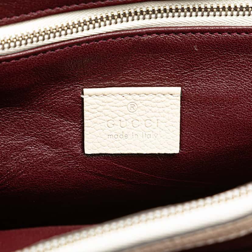 Gucci Medium Leather Zumi Top Handle Bag White Leather Good condition - Box View