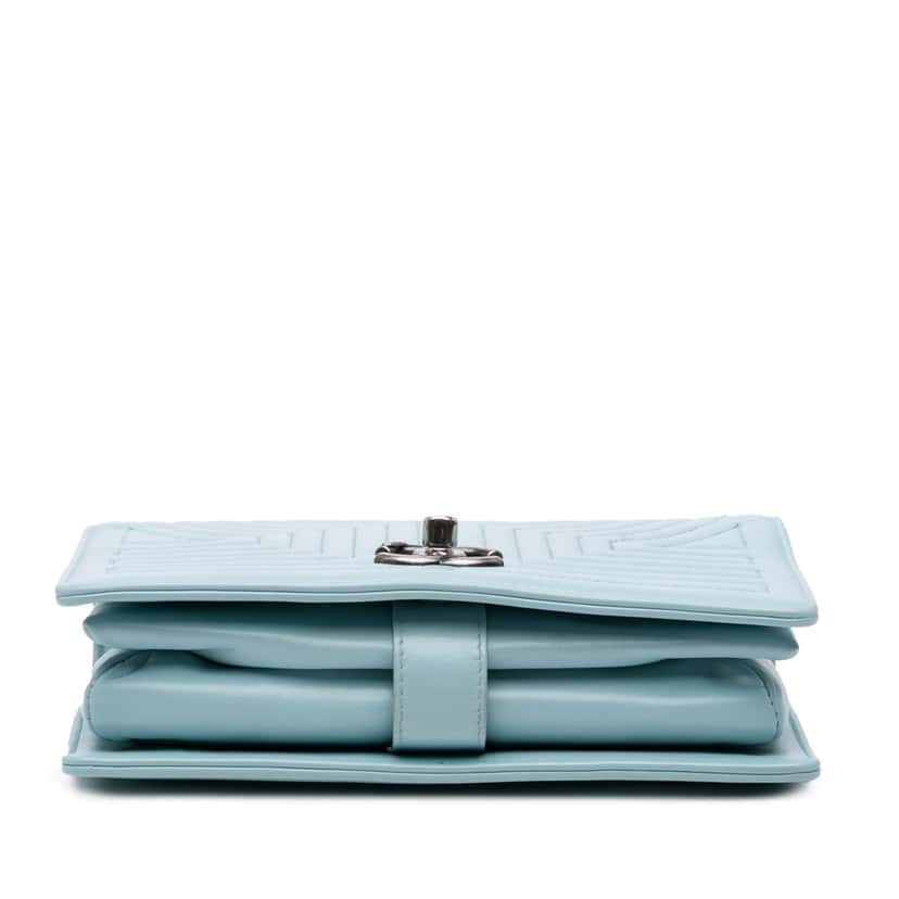Chanel Small Quilted Calfskin Korean Garden Flap Blue Leather Good condition - Inside View