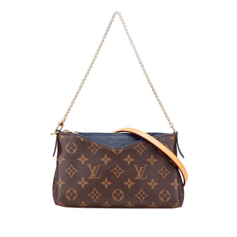 Louis Vuitton Monogram Pallas Clutch Brown Canvas Good condition - Front View