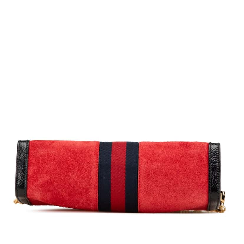 Gucci Small Suede Ophidia Chain Crossbody Red Leather Good condition - Inside View