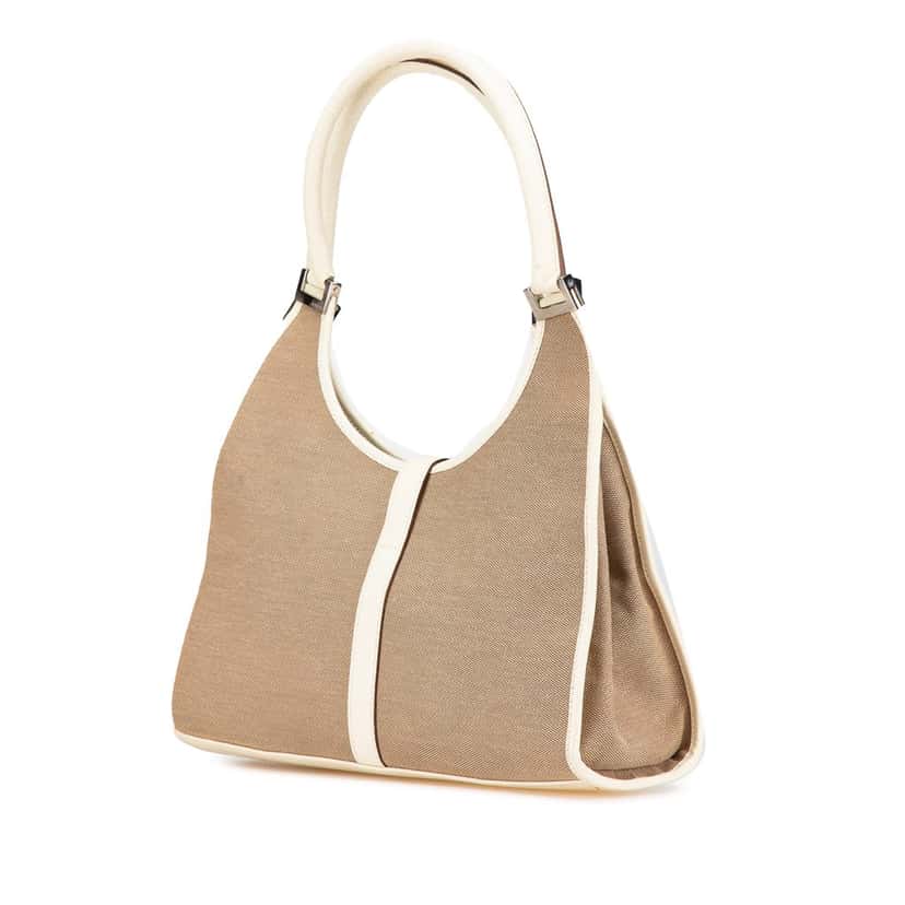 Gucci Canvas Jackie Bardot Shoulder Bag Brown Canvas Good condition - Back View
