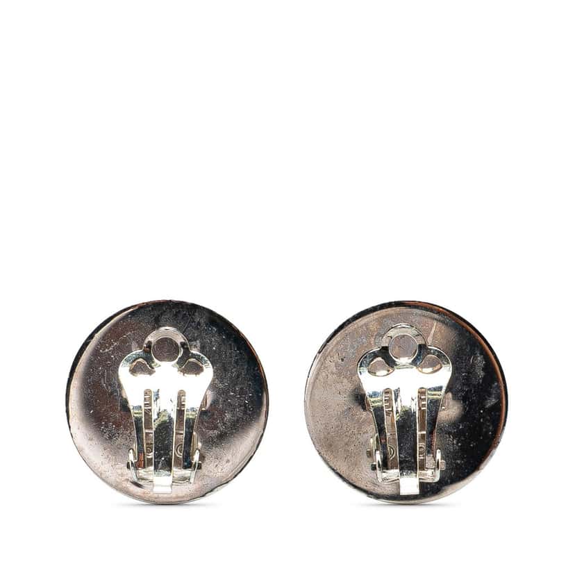 Hermès Enamel Stripe Cloisonne Clip On Earrings Orange Good condition - Back View