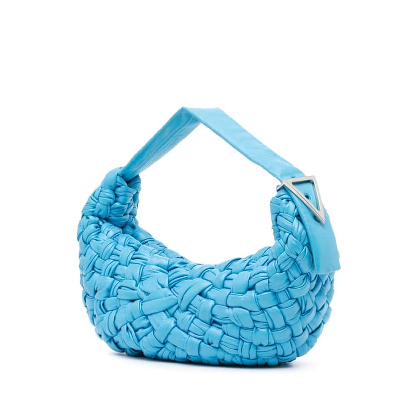 Bottega Veneta Foulard Intrecciato Banana Blue Leather Very good condition - Back View