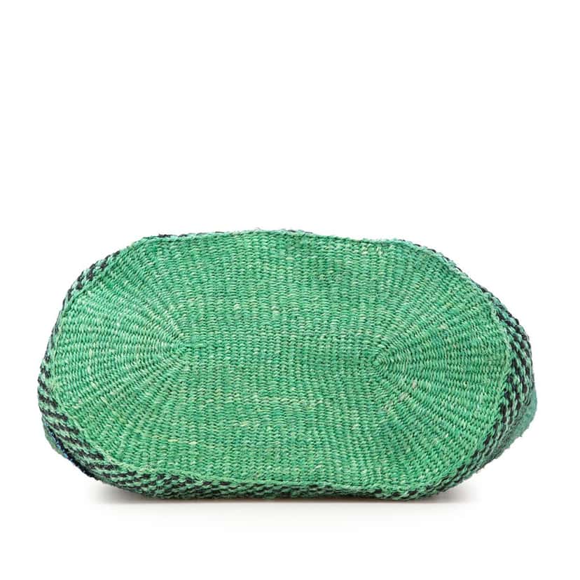 Loewe Paula's Ibiza Lizard Embroidered Raffia Tote Green Good condition - Inside View