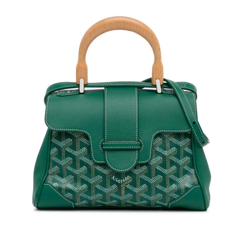 Goyard Mini Goyardine Saigon Souple Green Canvas Good condition - Front View