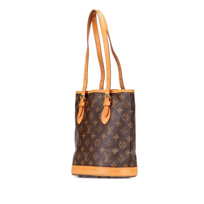 Louis Vuitton Monogram Petit Bucket Brown Canvas Fair condition - Back View