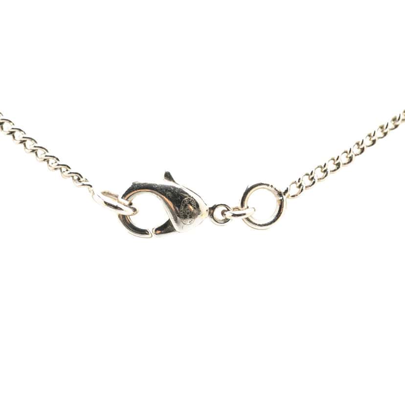 Chanel Palladium Plated Rhinestone CC Pendant Necklace Silver Brass Good condition - Inside View