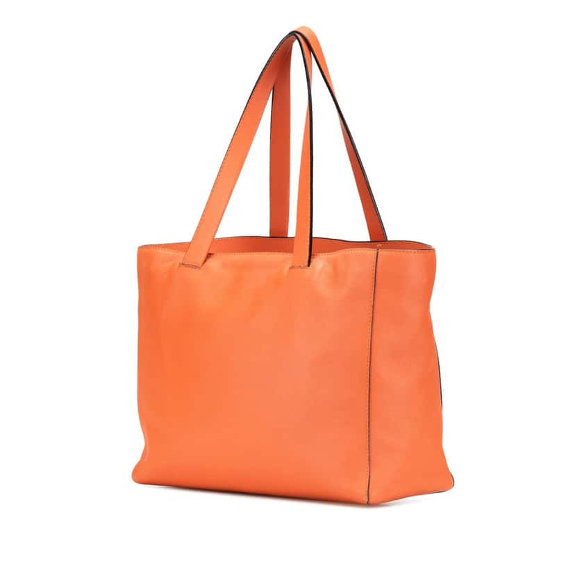 Loewe Anagram Leather East West Tote Orange Leather Good condition - Back View