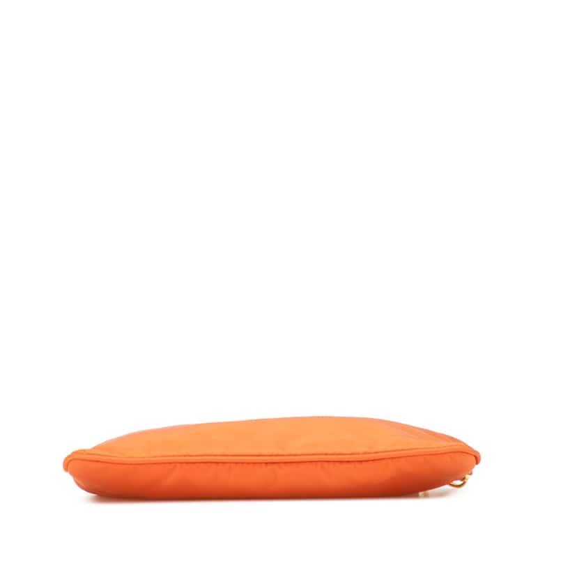 Prada Saffiano Trimmed Tessuto Wristlet Zip Pouch Orange Good condition - Inside View