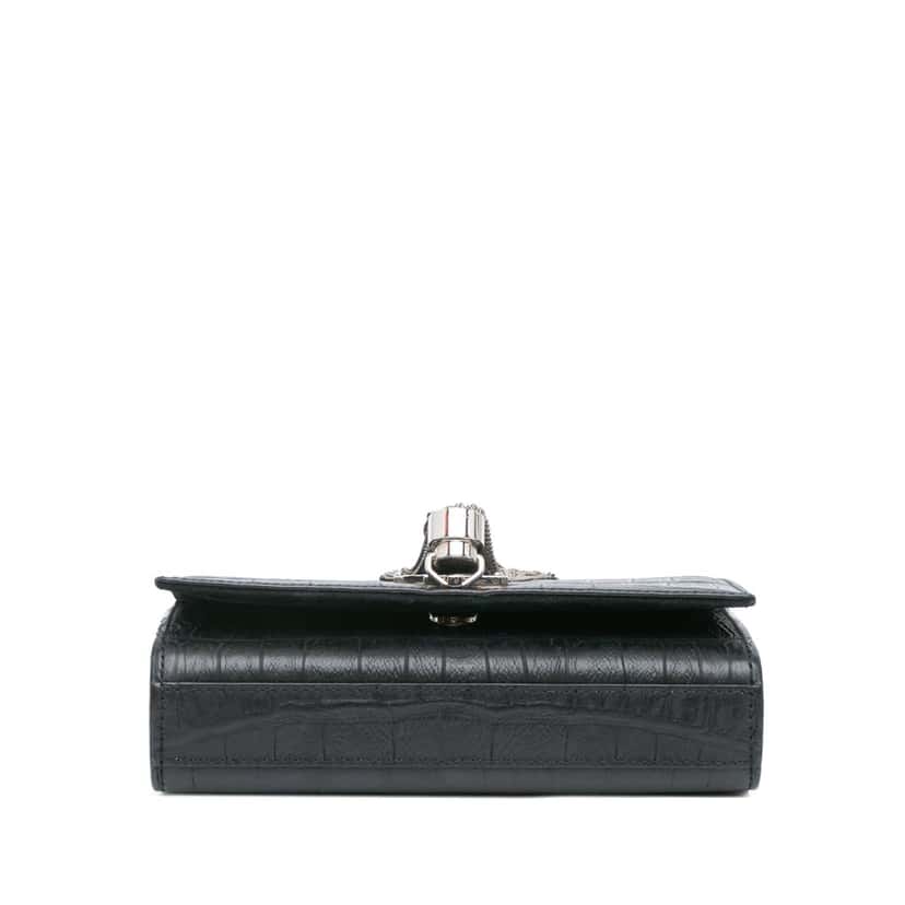 Saint Laurent Mini Croc Embossed Kate Tassel Crossbody Black Leather Good condition - Inside View