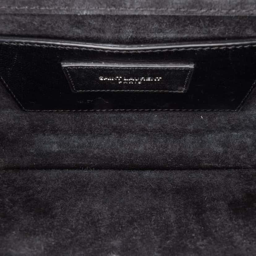 Saint Laurent Mini Croc Embossed Kate Tassel Crossbody Black Leather Good condition - Model View