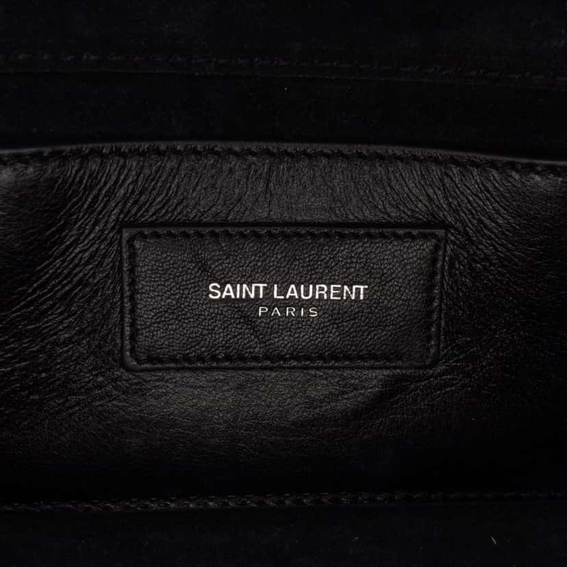 Saint Laurent Mini Croc Embossed Kate Tassel Crossbody Black Leather Good condition - Box View