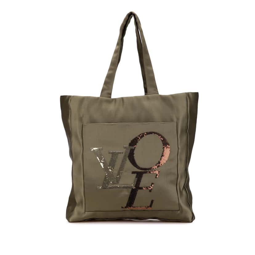 Louis Vuitton Thats Love Tote MM Green Satin Good condition - Front View