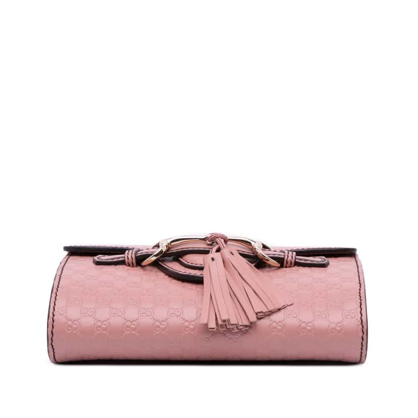 Gucci Mini Microguccissima Emily Crossbody Pink Leather Good condition - Inside View