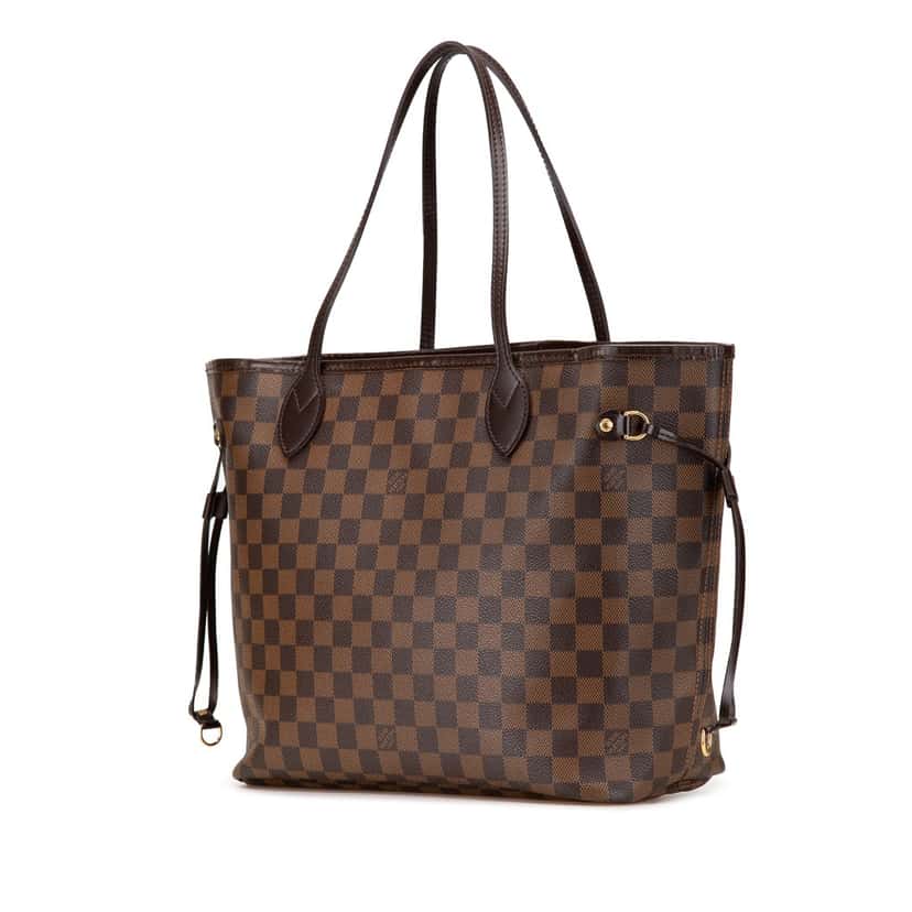 Louis Vuitton Damier Ebene Neverfull MM Brown Canvas Good condition - Back View