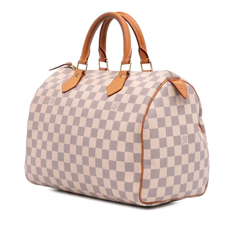Louis Vuitton Damier Azur Speedy 30 White Canvas Good condition - Back View
