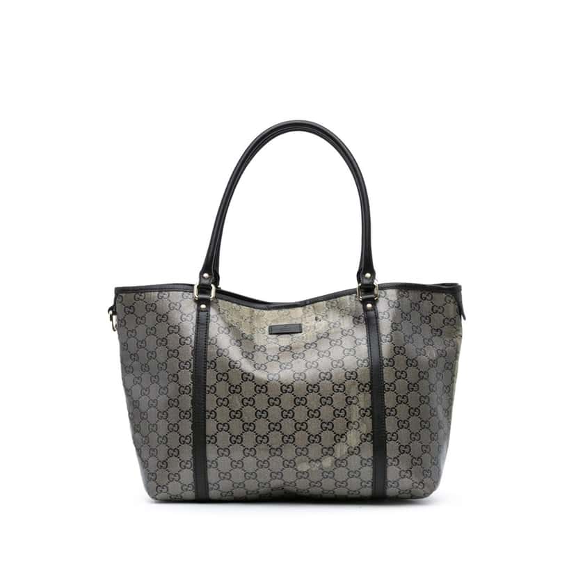 Gucci Medium GG Crystal Joy Tote Brown Canvas Fair condition - Front View
