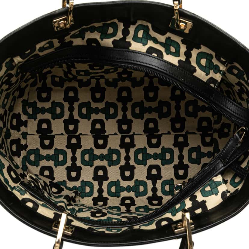 Gucci Small Guccissima Punch Tote Black Leather Good condition - Model View