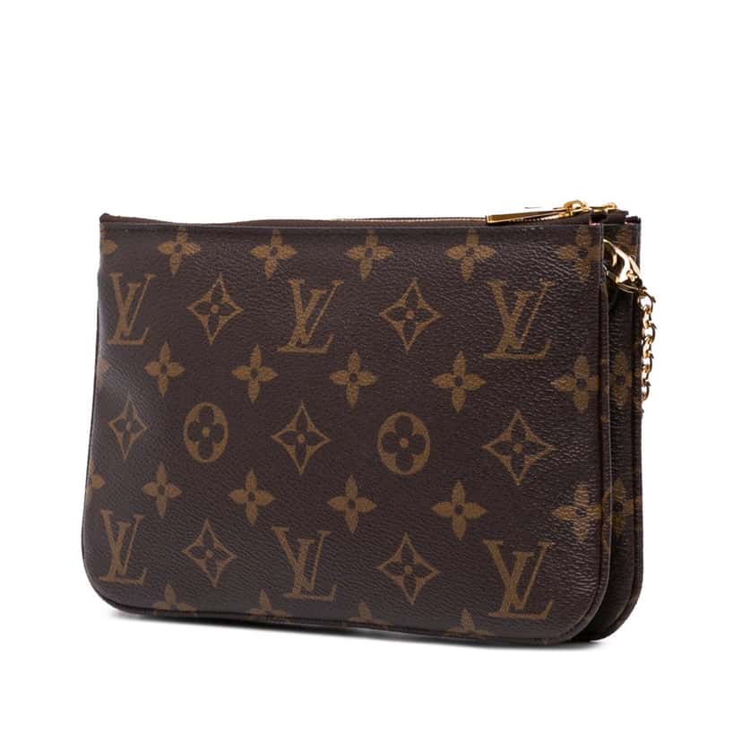 Louis Vuitton Monogram Double Zip Pochette Illustre Vivienne Shanghai Brown Canvas Good condition - Back View