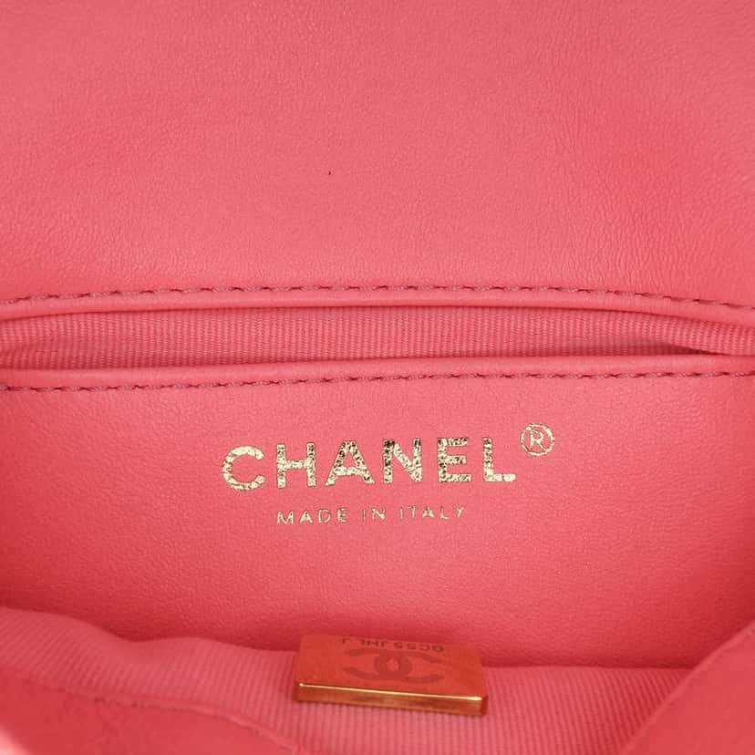 Chanel Mini Quilted Lambskin Funky Town Flap Pink Leather Very good condition - Box View