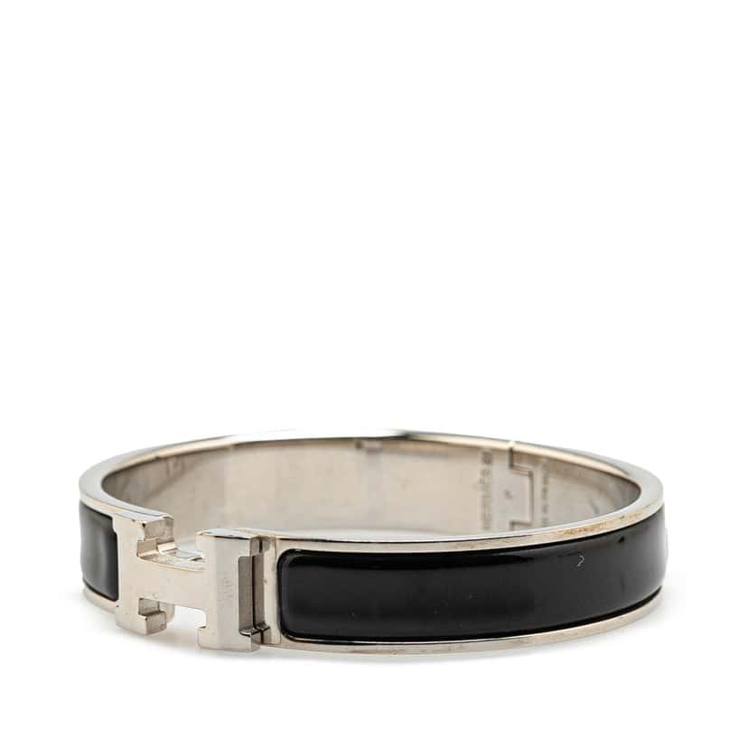 Hermès Narrow Enamel Clic H Bracelet PM Black Good condition - Back View
