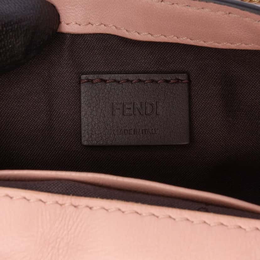 Fendi Mini Zucca Embossed Leather Baguette Satchel Pink Leather Good condition - Box View