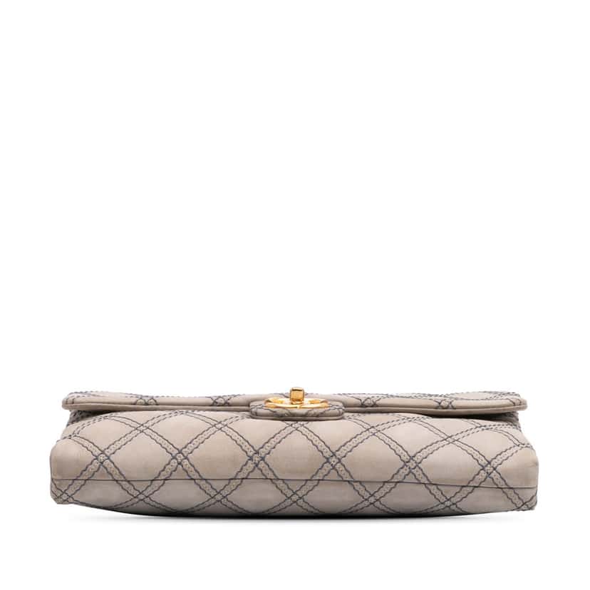 Chanel Jumbo Quilted Calfskin Triple Stitched Flap Grey Leather Good condition - Inside View