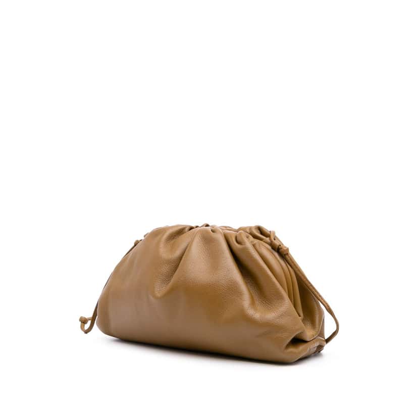 Bottega Veneta Lambskin The Mini Pouch Crossbody Brown Leather Good condition - Back View