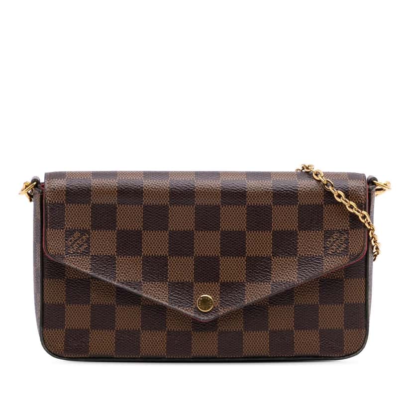 Louis Vuitton Damier Ebene Pochette Felicie Brown Canvas Fair condition - Front View