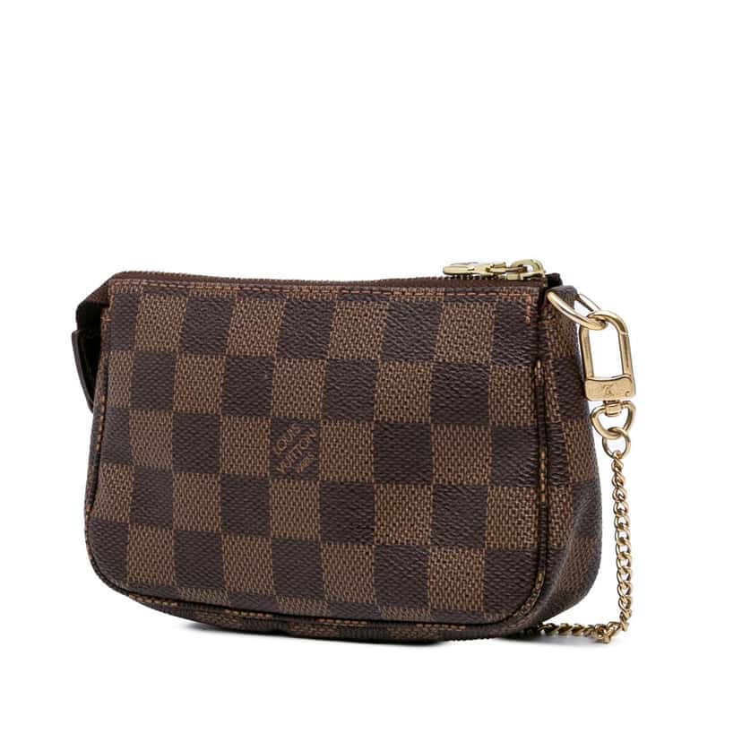 Louis Vuitton Damier Ebene Mini Pochette Accessoires Brown Canvas Good condition - Back View