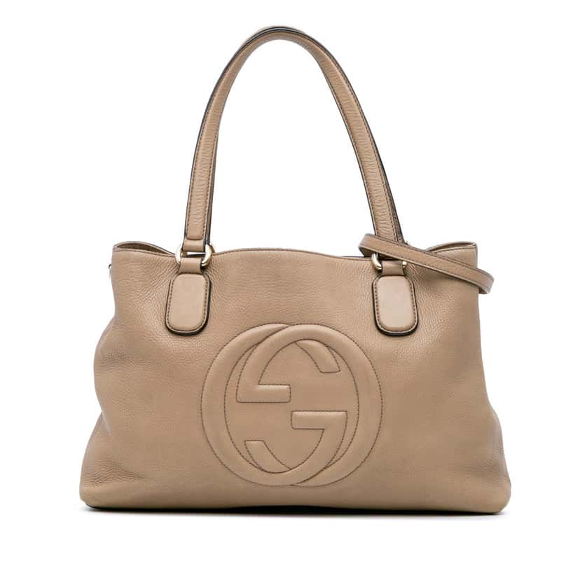 Gucci Medium Leather Soho Working Tote Brown Leather Good condition - Front View