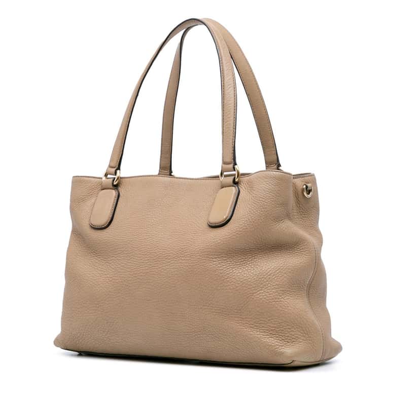 Gucci Medium Leather Soho Working Tote Brown Leather Good condition - Back View