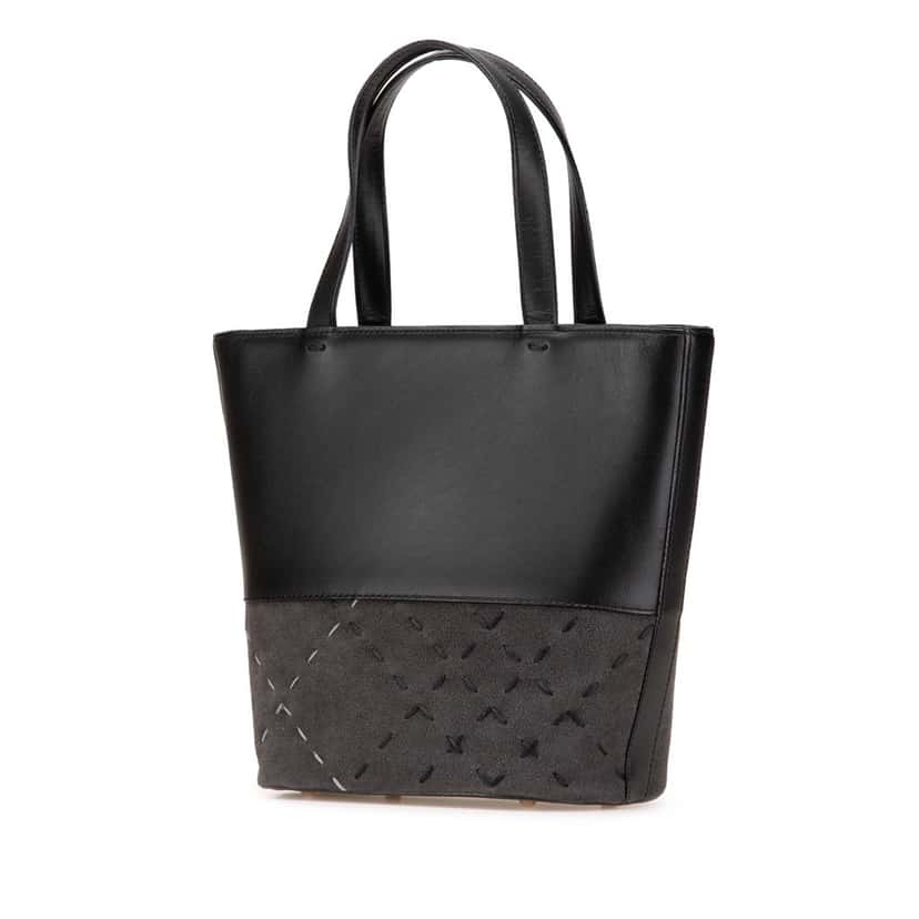 Burberry Calfskin and Suede Tote Black Leather Good condition - Back View