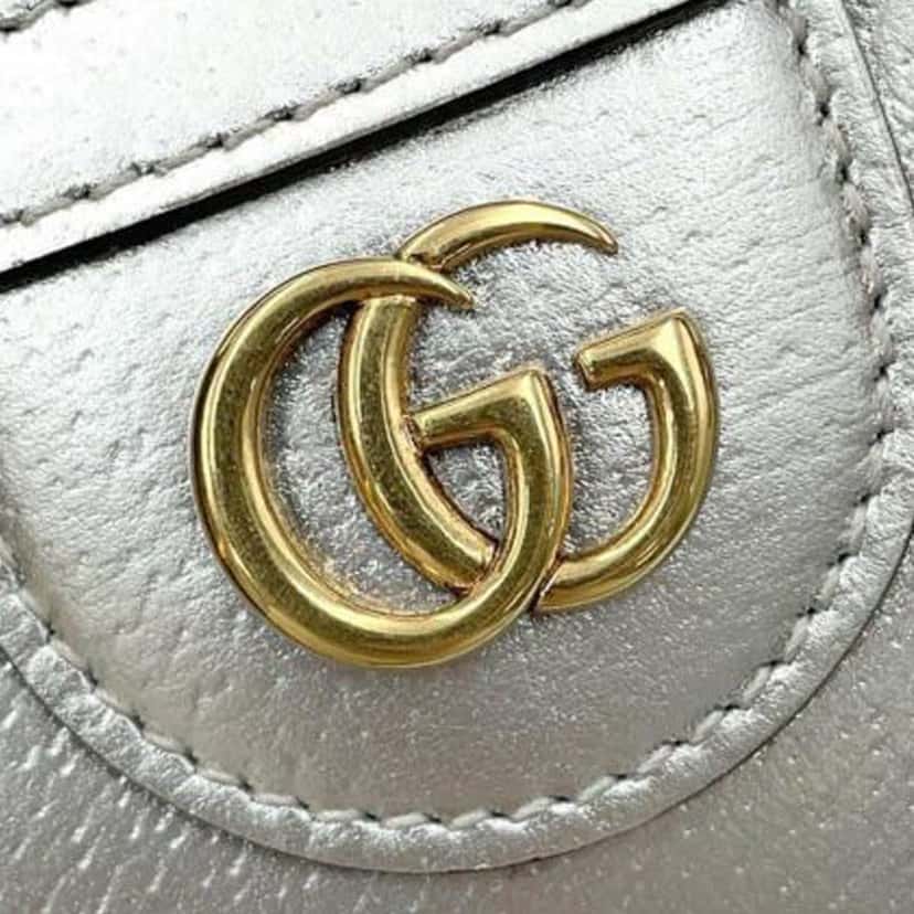 Gucci Mini Calfskin Bamboo Diana Satchel Silver Leather Good condition - Box View