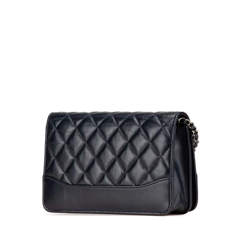 Chanel Quilted Aged Calfskin Gabrielle Wallet On Chain Black Leather Very good condition - Back View