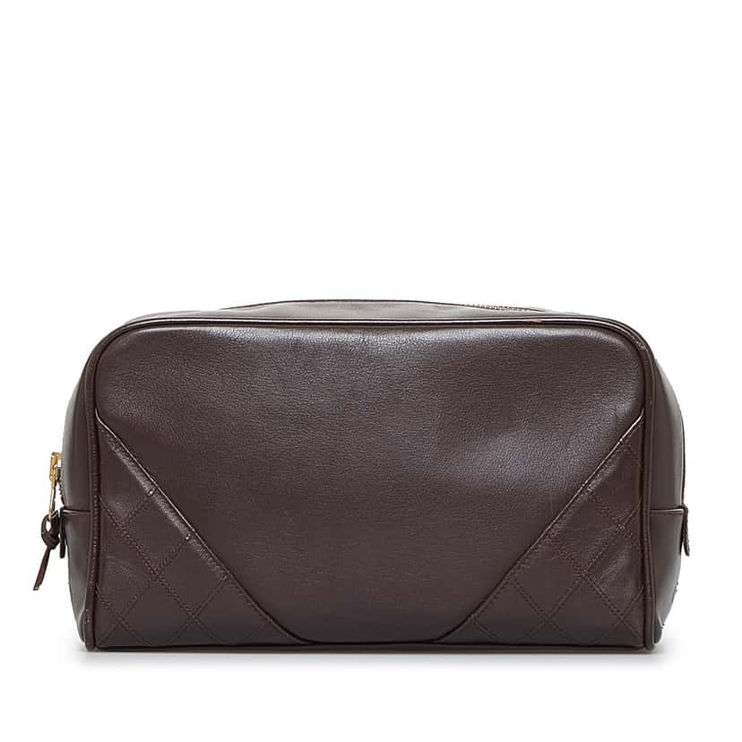 Chanel Leather Pouch Brown Leather Good condition - Front View