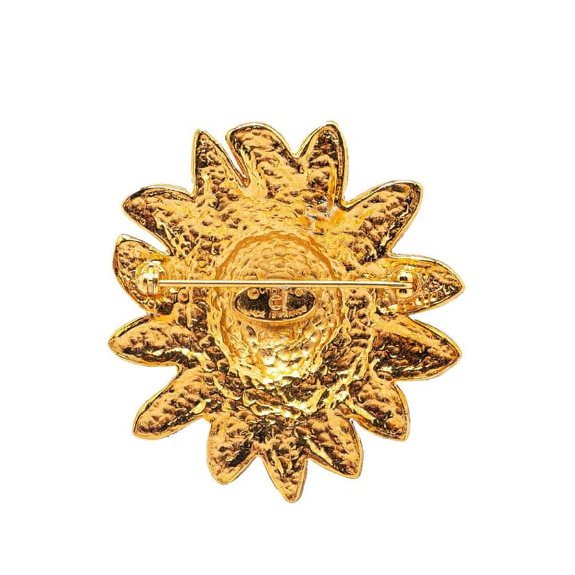 Chanel Gold Plated Lion Pin Brooch Gold Metal Good condition - Back View