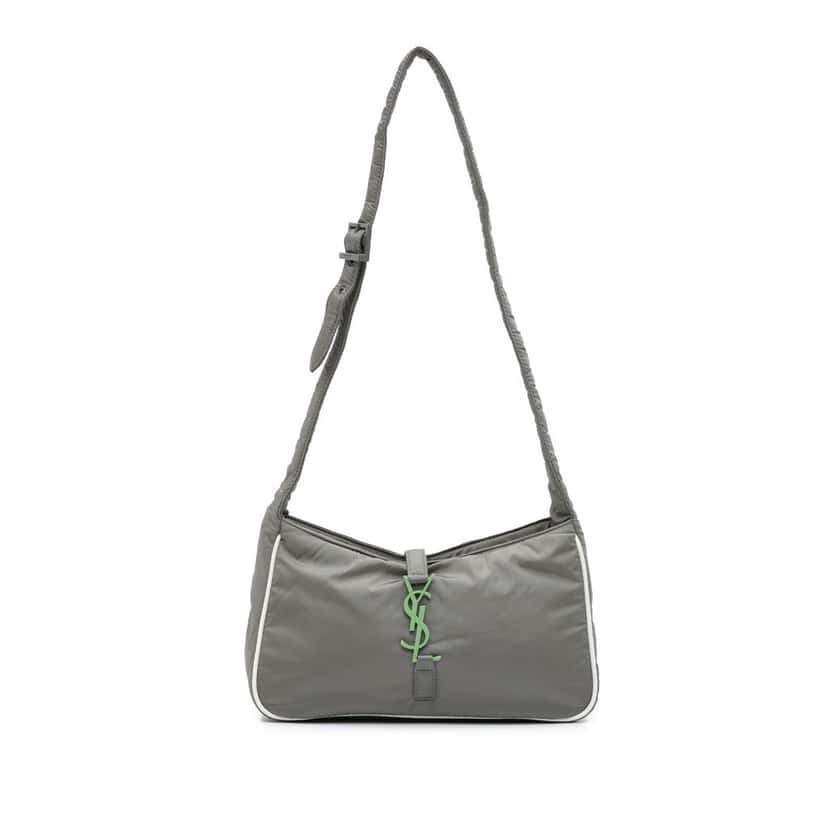Saint Laurent Nylon Le 5 A 7 Shoulder Bag Grey Good condition - Front View