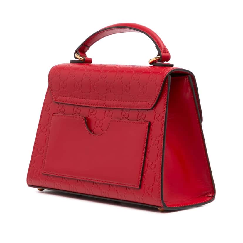 Gucci Small Guccissima Padlock Satchel Red Leather Good condition - Back View